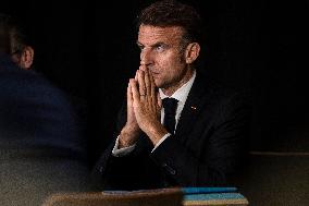 Starmer and Macron During a Visioconference With NATO Leaders - London