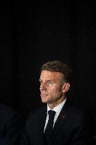 Starmer and Macron During a Visioconference With NATO Leaders - London