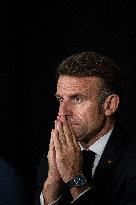 Starmer and Macron During a Visioconference With NATO Leaders - London