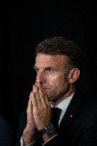 Starmer and Macron During a Visioconference With NATO Leaders - London