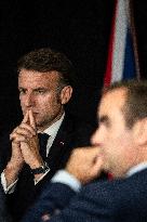 Starmer and Macron During a Visioconference With NATO Leaders - London