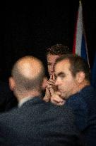Starmer and Macron During a Visioconference With NATO Leaders - London