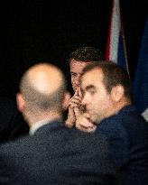 Starmer and Macron During a Visioconference With NATO Leaders - London