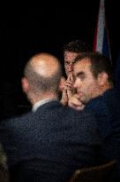 Starmer and Macron During a Visioconference With NATO Leaders - London