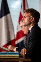 Starmer and Macron During a Visioconference With NATO Leaders - London