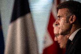 Starmer and Macron During a Visioconference With NATO Leaders - London