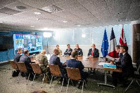 Starmer and Macron During a Visioconference With NATO Leaders - London