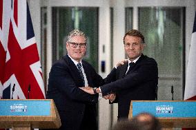 Keir Starmer and Emmanuel Macron press conference