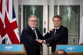 Keir Starmer and Emmanuel Macron press conference