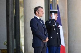 President Macron Welcomes Prince Rahim Al-Hussaini Aga Khan V - Paris