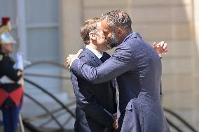 President Macron Welcomes Prince Rahim Al-Hussaini Aga Khan V - Paris