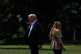President and First Lady Trump Depart the White House - Washington