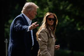 DC: President and First Lady Trump Depart the White House for Kerrville, Texas