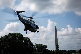 DC: President and First Lady Trump Depart the White House for Kerrville, Texas