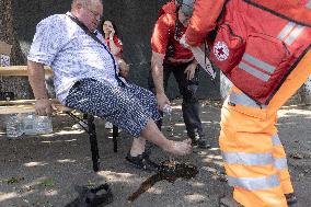 Citizens Receive First Aid Following Russian Strike - Ukraine