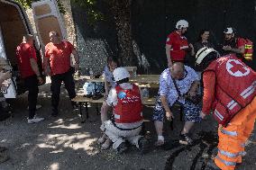 Citizens Receive First Aid Following Russian Strike - Ukraine