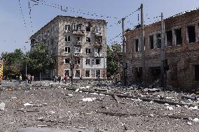Aftermath Of Russian Drone Strike - Ukraine