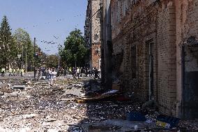 Aftermath Of Russian Drone Strike - Ukraine