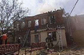 Aftermath Of Russian Drone Strike - Ukraine