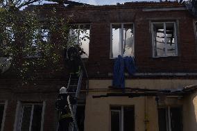 Aftermath Of Russian Drone Strike - Ukraine