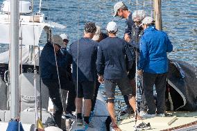 King Juan Carlos Goes Sailing With Pedro Campos - Spain