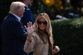 President Trump And Wife Depart White House For Texas - Washington
