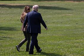 President Trump And Wife Depart White House For Texas - Washington