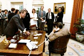 Baker and Reagan Celebrate Victory