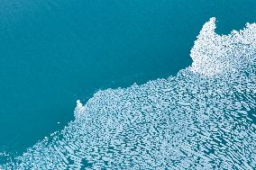 A Snow Scenery Of Qinghai Lake - China