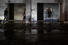 Rainfall Caused By The Storm In The Province Of Barcelona
