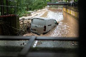 Rainfall Caused By The Storm In The Province Of Barcelona