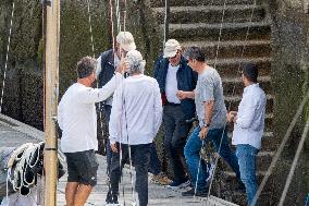King Juan Carlos Goes Sailing With Infanta Elena - Sanxenxo