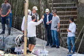 King Juan Carlos Goes Sailing With Infanta Elena - Sanxenxo