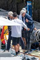 King Juan Carlos Goes Sailing With Infanta Elena - Sanxenxo
