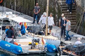 King Juan Carlos Goes Sailing With Infanta Elena - Sanxenxo