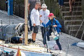 King Juan Carlos Goes Sailing With Infanta Elena - Sanxenxo