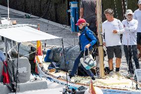 King Juan Carlos Goes Sailing With Infanta Elena - Sanxenxo