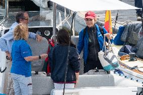 King Juan Carlos Goes Sailing With Infanta Elena - Sanxenxo
