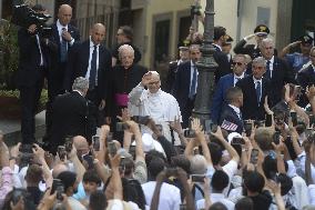 Pope Leo XIV Leads The Angelus Prayer In Castel Gandolfo