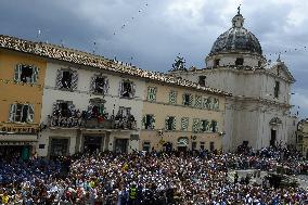 Pope Leo XIV Leads The Angelus Prayer In Castel Gandolfo