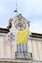 Pope Leo XIV Leads The Angelus Prayer In Castel Gandolfo