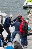 King Juan Carlos Goes Sailing With Infanta Elena - Sanxenxo