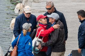King Juan Carlos Goes Sailing With Infanta Elena - Sanxenxo