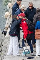 King Juan Carlos Goes Sailing With Infanta Elena - Sanxenxo