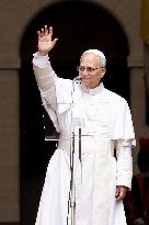 Pope Leo XIV Leads The Angelus Prayer In Castel Gandolfo
