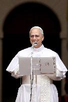 Pope Leo XIV Leads The Angelus Prayer In Castel Gandolfo