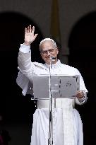 Pope Leo XIV Leads The Angelus Prayer In Castel Gandolfo