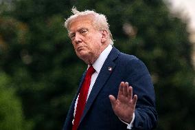 President Donald Trump Returns to the White House in Washington, DC