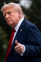 President Donald Trump Returns to the White House in Washington, DC