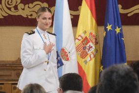 Princess Leonor during the Galicia 2025 gold medal ceremony - Santiago de Compostela
